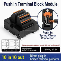 Module de bornier à pression 10 entrées 10 sorties en cuivre pur personnalisé 300V pour les commandes d'ascenseurs et les systèmes de sécurité