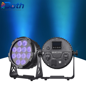 ไฟ LED PAR กันน้ำ RGBWA UV 18W จำนวน 12 ชิ้น ใช้พลังงานแบตเตอรี่ ควบคุมแบบไร้สายด้วย DMX รีโมท และแอปพลิเคชั่น สำหรับงานปาร์ตี้ ดิสโก้ - Product Image 1