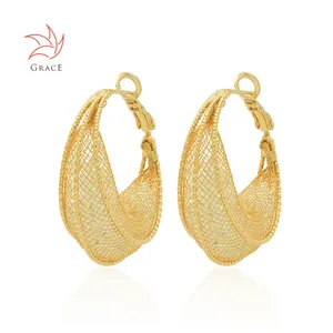 Grace Factory Outlet Stainless Steel Ladies Jewelry 14K Gold Filled New Hoop Earrings 2024