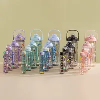 GC Lot de 4 bouteilles d'eau motivantes 2L Trios de Termos Logo en plastique isolé avec Garrafas de Agua et Termo