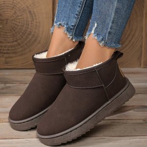 Warm and Comfortable Winter Snow <strong>Boots</strong> <strong>With</strong> Artificial Short Plush Short Tube Suede Round Toe-for Less Than 3cm <strong>Low</strong> <strong>Heel</strong> - Product Image 2