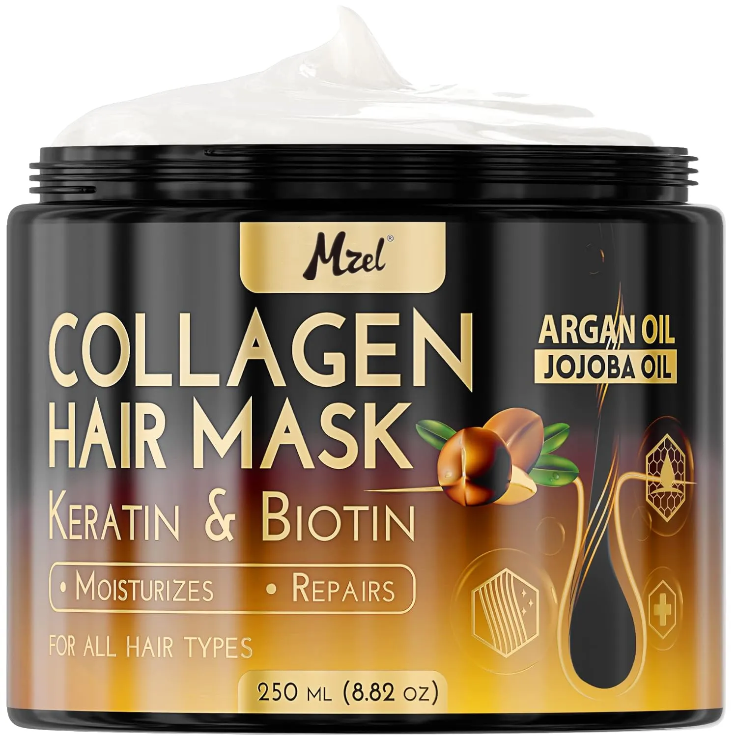 Perawatan masker rambut kolagen, esensi minyak Argan untuk rambut rusak kering
