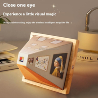 Lampe murale LED 3D à illusion optique en bois, lumière d'ambiance tactile 3 couleurs, effet visuel à l'œil nu, lampe de nuit pour galerie