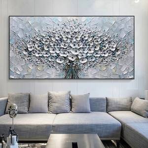 SQ flor abstracta grande pintada a mano flor pintura al óleo sobre lienzo pintura al óleo Floral texturizada moderna <span class=keywords><strong>para</strong></span> <span class=keywords><strong>sala</strong></span> <span class=keywords><strong>de</strong></span> estar - Product Image 1