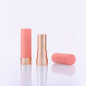 Wadah pelembab bibir Putih, desain unik Diameter bulat 12.1mm tabung lipstik merah muda kosong Matte Gold Plating - Product Image 4