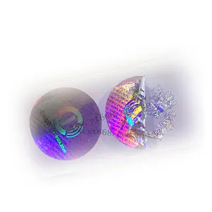 Stiker Hologram cangkang telur kustom 3D/2D stiker vinil penghancur label cangkang telur hologram