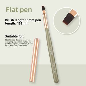 Ensemble professionnel de 10 stylos à ongles en bois vert japonais pour le dessin de lignes en gel UV, manucure - Product Image 1