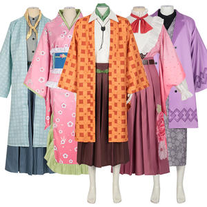 4 Styles Kanroji <span class=keywords><strong>Mitsuri</strong></span> Genya Muichirou Kamado Tanjirou Cartoon <span class=keywords><strong>Cosplay</strong></span> Kimono Anime Costumes Pantalons Jupes pour Hommes Femmes - Product Image 1