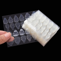 Colle en gel respirante 24 pointes/feuille, imperméable, double face, écologique, non toxique, ruban adhésif pour nail art, autocollants pour pointes d'ongles