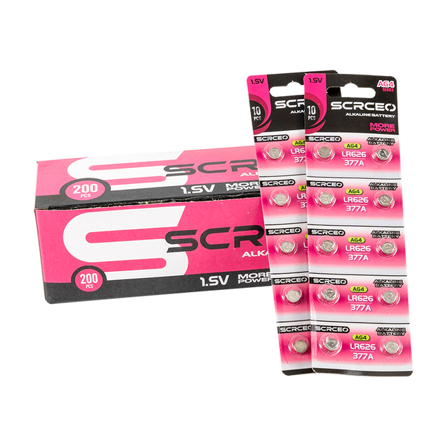 SCRCEO Wholesale 10PCS/card AG4 377A 377 LR626 LR626SW LR66 Button Cell Watch Coin Battery