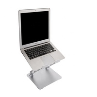 Support d'ordinateur portable universel pliable et réglable LW LW-303 en alliage d'aluminium usiné CNC, couleur argent, pour PC de 10, 11, 13, 15,6 pouces