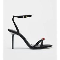 Sandales à talons aiguilles fines pour femmes ZA, à bout rond, rouges unies, élégantes, pour soirée ou bal de promo