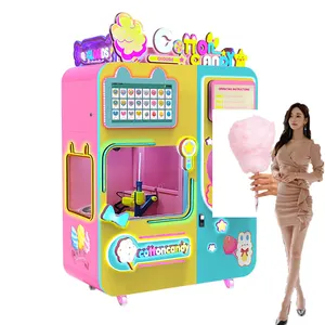 Tự làm kẹo bông Máy bán hàng tự động Marshmallow Maker hoàn toàn tự động từ nhà máy Trung Quốc Thương mại tự động kẹo ngọt máy