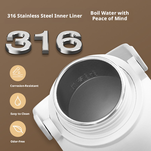 Tasse chauffante électrique multifonctionnelle 1L 304/316, 6 niveaux de température, maintien au chaud 24H, contrôle tactile, chauffe rapide, arrêt automatique, anti-fuite, pour la maison et les voyages - Product Image 6