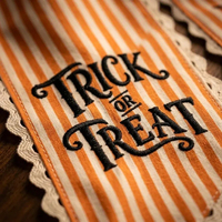 Pita Oranye untuk Karangan Bunga Pintu Trick or Treat, Aksesori Karangan Bunga Teras Musim Gugur yang Menyeramkan, Pita Oranye Bordir Monogram
