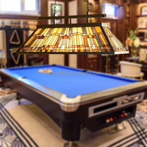 Lámpara Colgante LED Tiffany de Vidrio con 6 Luces, Altura Ajustable, para Mesa de Billar, 2700K, Luz Blanca Cálida, Cuidado de la Vista - Product Image 2