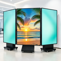 Nouvelle conception d'écran LED électronique pliable et machine publicitaire mobile portable pliable gauche-droite prenant en charge le Wifi