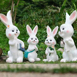 Décoration de Noël extérieure personnalisée, étanche IP65, en fibre de verre 3D, avec éclairage LED en forme de lapin, pour parcs et cours de maison - Product Image 1