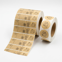 Impression d'étiquettes de haute qualité, autocollants en papier kraft écologiques, durables, imperméables, personnalisés, en rouleau, pour la promotion des produits alimentaires