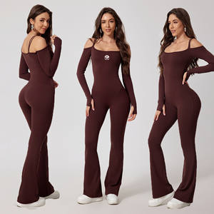 <span class=keywords><strong>Combinaison</strong></span> de Sport <span class=keywords><strong>Femme</strong></span> Pièce Unique à Séchage Rapide, <span class=keywords><strong>Pantalon</strong></span> Évasé, Justaucorps d'Entraînement et Yoga pour Femmes - Product Image 1