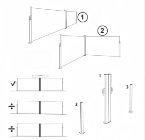 HUGELEAF Waterproof <b>Shade</b> Wind Manual Double Side Privacy Screen Removable Outdoor Retractable Awning with UV-Fighting - Product Image 4