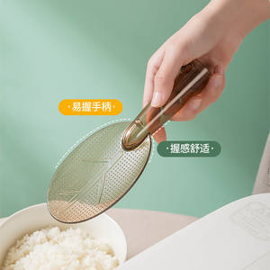 Cuillère à riz en forme de T, transparente, blanche, vert frais, orange vibrant, en plastique antiadhésif, portable, pour cuiseur à riz, usage domestique - Product Image 5