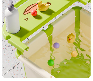 Productos para bebés recién nacidos, bañera jacuzzi de 0.7 kg, bañera plegable de plástico resistente para hotel, protector plegable para bebés, bañera para bebés y niños pequeños - Product Image 3