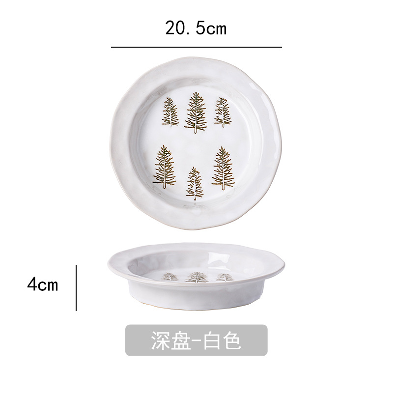 Christmas tree-white plate