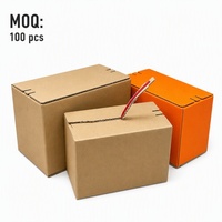 Boîte en carton ondulé avec logo imprimé personnalisé, bande détachable, sans colle, assemblage rapide, carton d'expédition avec languette de traction pour colis de messagerie