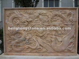 Patung Ukiran Bunga Marmer Gaya Antik Tiongkok Ukiran Dinding - Product Image 3