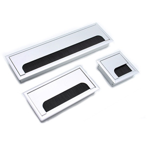 Boîte de gestion de câbles en alliage d'aluminium et d'acier, rectangulaire, argentée, à fixation murale, durable, organisateur de bureau, accessoire de quincaillerie - Product Image 1