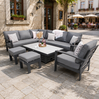 Nouveauté : Ensemble de meubles de jardin en aluminium moderne, luxueux, durable et confortable avec table relevable