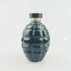 250毫升包装独特的手榴弹形状果汁玻璃酒瓶