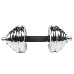 Ensemble d'haltères de 20 <span class=keywords><strong>kg</strong></span> avec disques de poids en <span class=keywords><strong>fonte</strong></span>, poignée dentelée, attaches étoiles et tube de connexion pour entraînement en salle de sport - Product Image 4