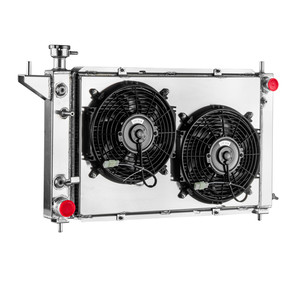 GTGMOTO 4 Row Radiator Shroud Fan pour Ford <span class=keywords><strong>Mustang</strong></span> 3.8L <span class=keywords><strong>V6</strong></span> 5.0L V8 AT <span class=keywords><strong>1994</strong></span>-1996 - Product Image 1