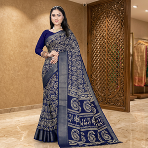 Sari indio tradicional SAree sin peso impreso Saree desgaste de fiesta último exclusivo elegante Ropa Étnica Sari - Product Image 3