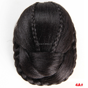 WE10 <span class=keywords><strong>Chignon</strong></span> Tressé en Fibre Synthétique Droit Style Donut, Perruque <span class=keywords><strong>Chignon</strong></span> pour Femmes, Extension Queue de Cheval <span class=keywords><strong>Chignon</strong></span> Naturel - Product Image 2