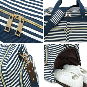 Benutzer definierte Leinwand Frauen Weekender Overnight <span class=keywords><strong>Bag</strong></span> Große Kapazität Handgepäck mit Schuh fach Reisetaschen - Product Image 2