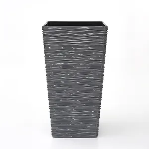 Plant Pot Pot Kailai Wholesale Decorative Indoor Plant Pots Modern Black White Square Planter Tall Plastic Flower Pot