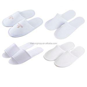 Customized Logo Coral Velvet Open-toe Disposable <b>Slippers</b> in Spa Hotel Bedroom for <b>Bridesmaid</b> Wedding Guest (White/Custom Color) - Product Image 4