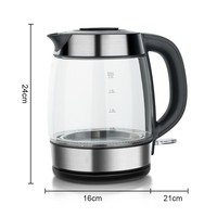 Petit appareil de cuisine, bouilloire électrique en verre sans BPA, grande capacité de 2 L, théière électrique portable, chauffe-eau portable
