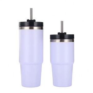 Gobelet isotherme de voyage pour voiture 20oz 30oz en acier inoxydable avec couvercle, paille et base antidérapante pour les trajets routiers - Product Image 5