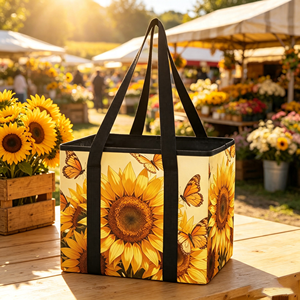 Custom Logo Printed Multi-Purpose <b>Collapsible</b> Tote Bag, Large Capacity Shopping/Kitchen <b>Storage</b> Organizer for Promotional Gifts - Product Image 1