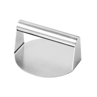 Presse à hamburgers personnalisable en acier inoxydable 304, presse à smash burger à fond plat avec poignée en silicone résistante à la chaleur, outil de barbecue