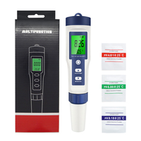 Digital TDS pH Meter Pen Type Water Quality Tester 5-in-1 Temperature Salinity EC TDS pH Meter OEM for Aquariums