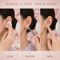 Patch auriculaire en forme de cœur rose, adapté aux emballages de compléments alimentaires pour la santé, la relaxation et les soins de beauté
