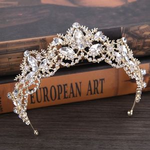 NCA-02 <span class=keywords><strong>novia</strong></span> accesorios <span class=keywords><strong>novia</strong></span> corona pelo joyería exquisita cristal barroca Tiara <span class=keywords><strong>de</strong></span> oro - Product Image 3