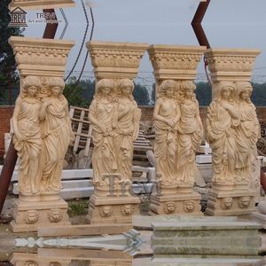 Porte de jardin en pierre Olumn grandes Statues blanches conception de <span class=keywords><strong>pilier</strong></span> avec <span class=keywords><strong>Statue</strong></span> prix de gros - Product Image 5