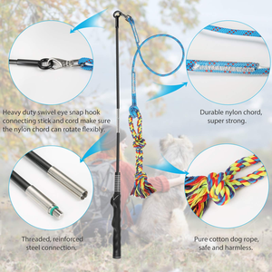 Juguete duradero para perros: varita interactiva de nailon y goma con cuerda de vellón para tira y afloja, persecución y deporte. - Product Image 4