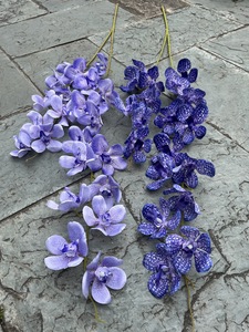 Vente flash : 2 branches d'orchidées artificielles en soie <span class=keywords><strong>blanche</strong></span> <span class=keywords><strong>Vanda</strong></span> pour la décoration florale de mariage - Product Image 4